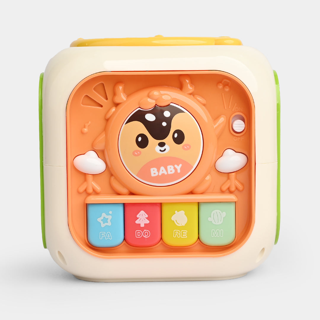 Colorful 6-in-1 Musical Activity Cube – Fun Learning & Play for Kids