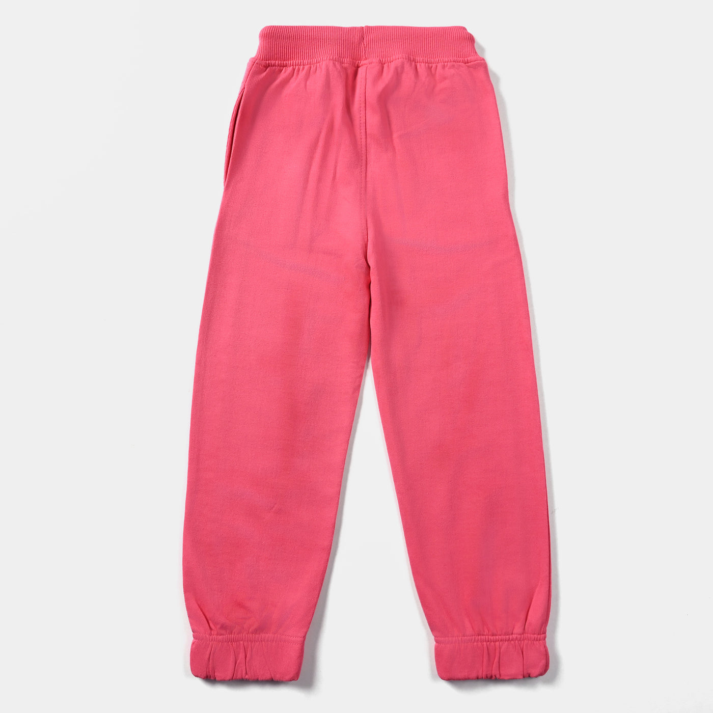 Girls Cotton Terry Jersey Pyjama-Hot Pink