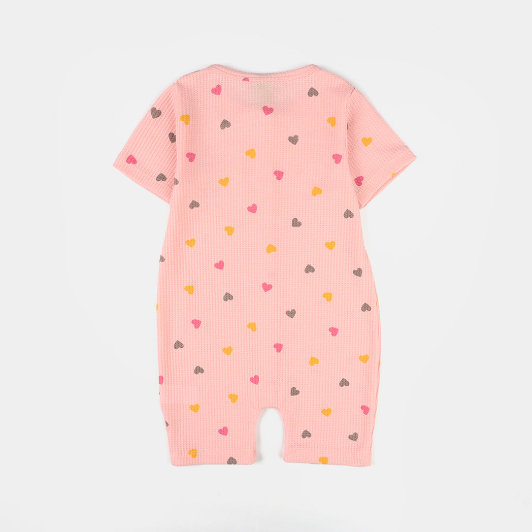 Infant Girls Thermal Romper (Hearts) - Pink