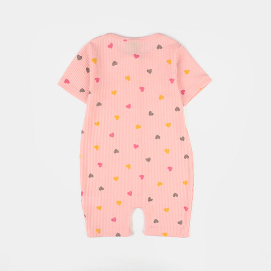 Infant Girls Thermal Romper (Hearts) - Pink