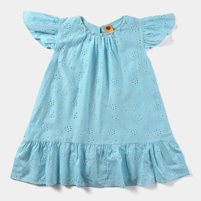 Girls Chicken Kari Casual Frock-Blue