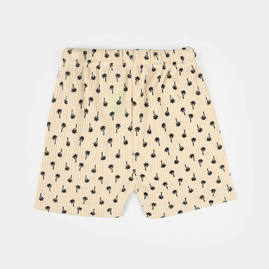 Infant Boys Cotton Interlock Suit (Palm Tree) - Off White