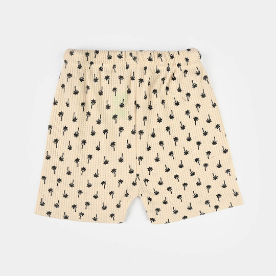 Infant Boys Cotton Interlock Suit (Palm Tree) - Off White