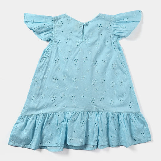 Girls Chicken Kari Casual Frock-Blue