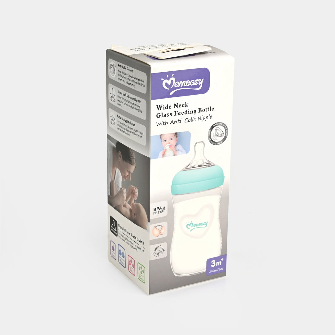 Wide Neck Glass Feeding Bottle 80Z 3M+