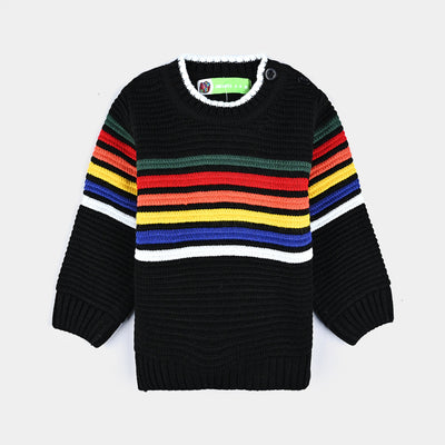 Infant Boys Acrylic Sweater Streak-BLACK