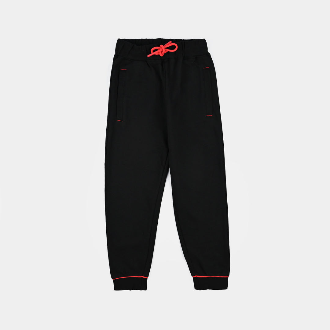 Boys Jersey/Terry 2 Piece Suit-Jet Black