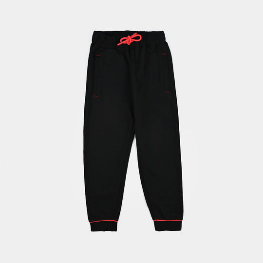 Boys Jersey/Terry 2 Piece Suit-Jet Black