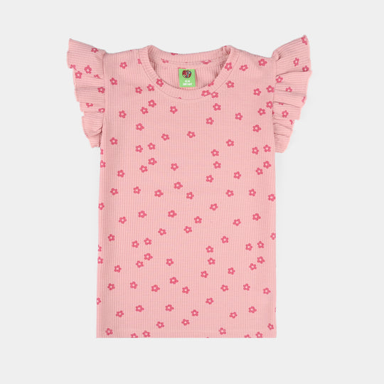 Infant Girls Thermal T-Shirt (Flowers) - Pink