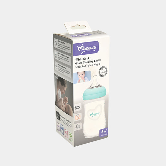Wide Neck Glass Feeding Bottle 80Z 3M+