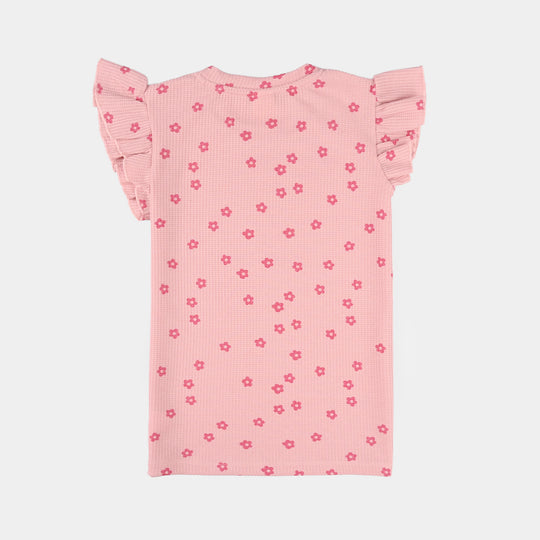Infant Girls Thermal T-Shirt (Flowers) - Pink