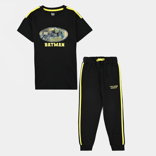 Boys Jersey/Terry 2 Piece Suit-Jet Black