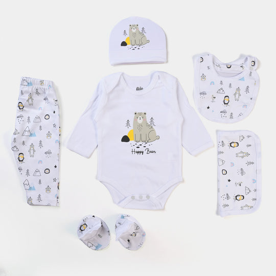 Infant Boys Cotton Set 6PCs Set Bear-B. White