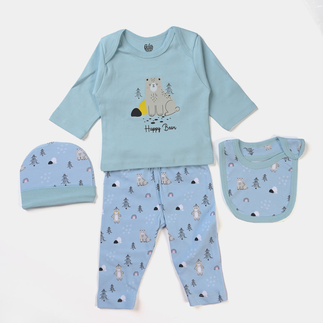 INFANT BOYS SET 4PC  Bear - Aqua