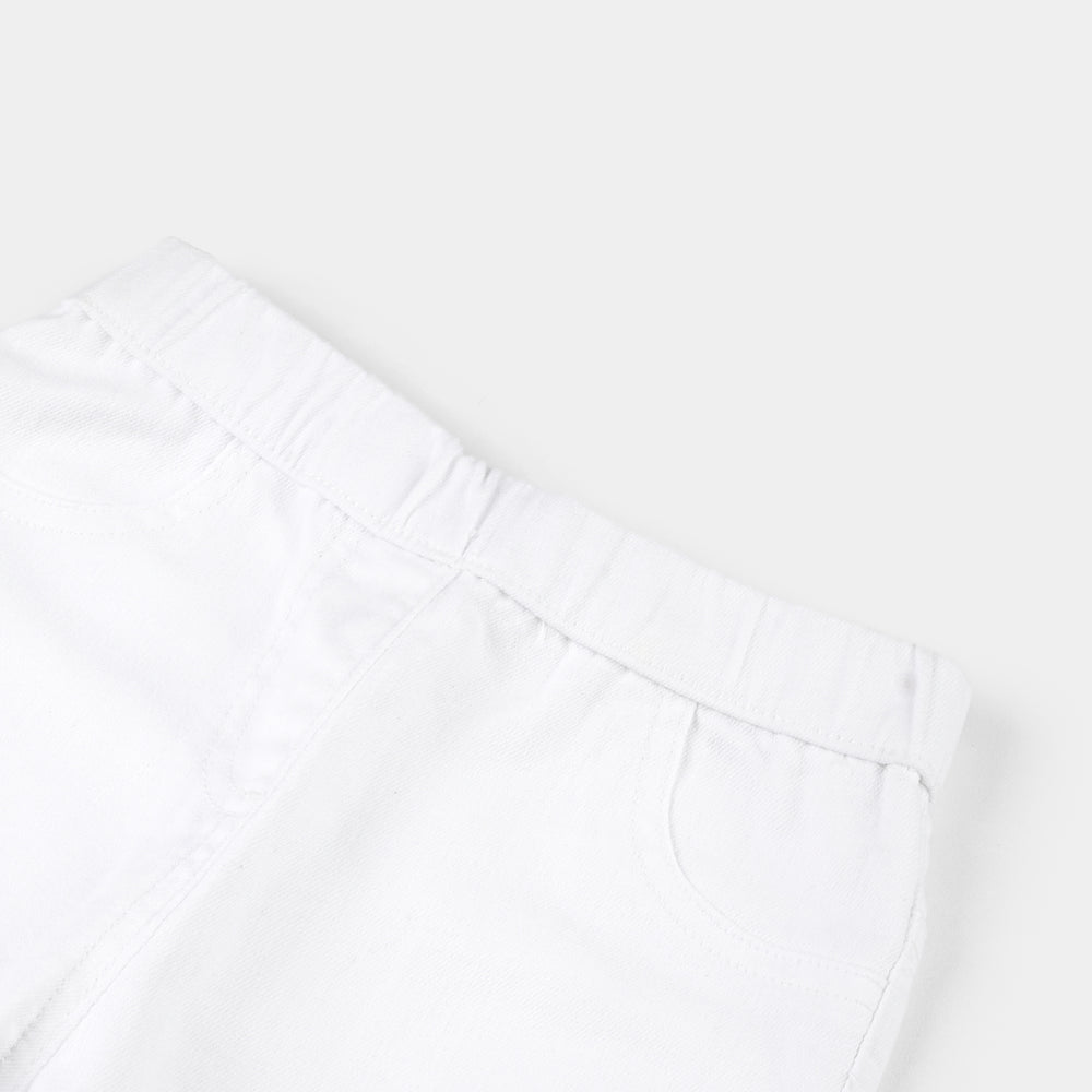 Girls Denim Stretch Jegging (Basic) - White