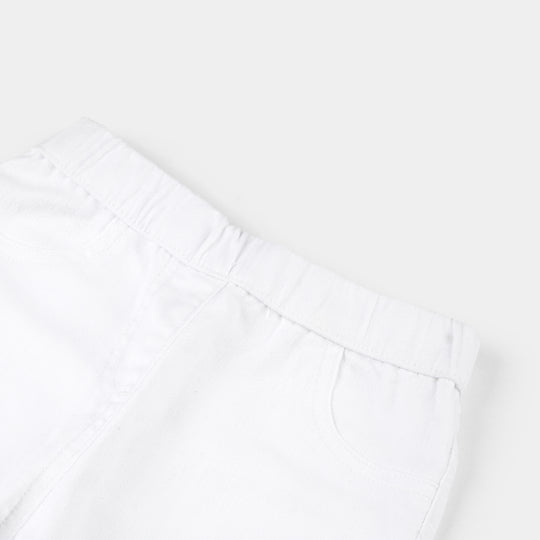 Girls Denim Stretch Jegging (Basic) - White