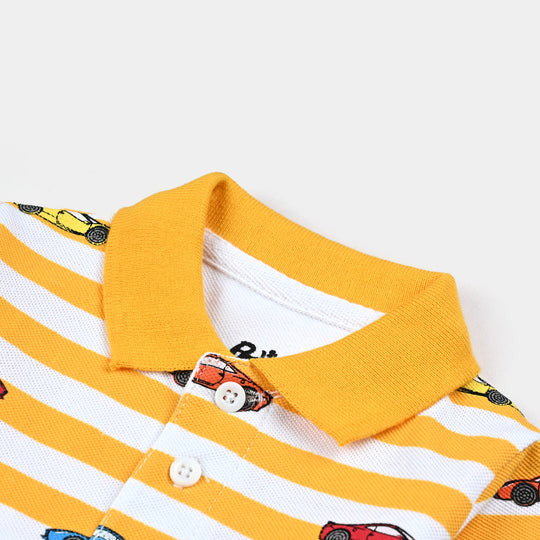 Infant Boys Cotton PK Polo Cars-W/Citrus