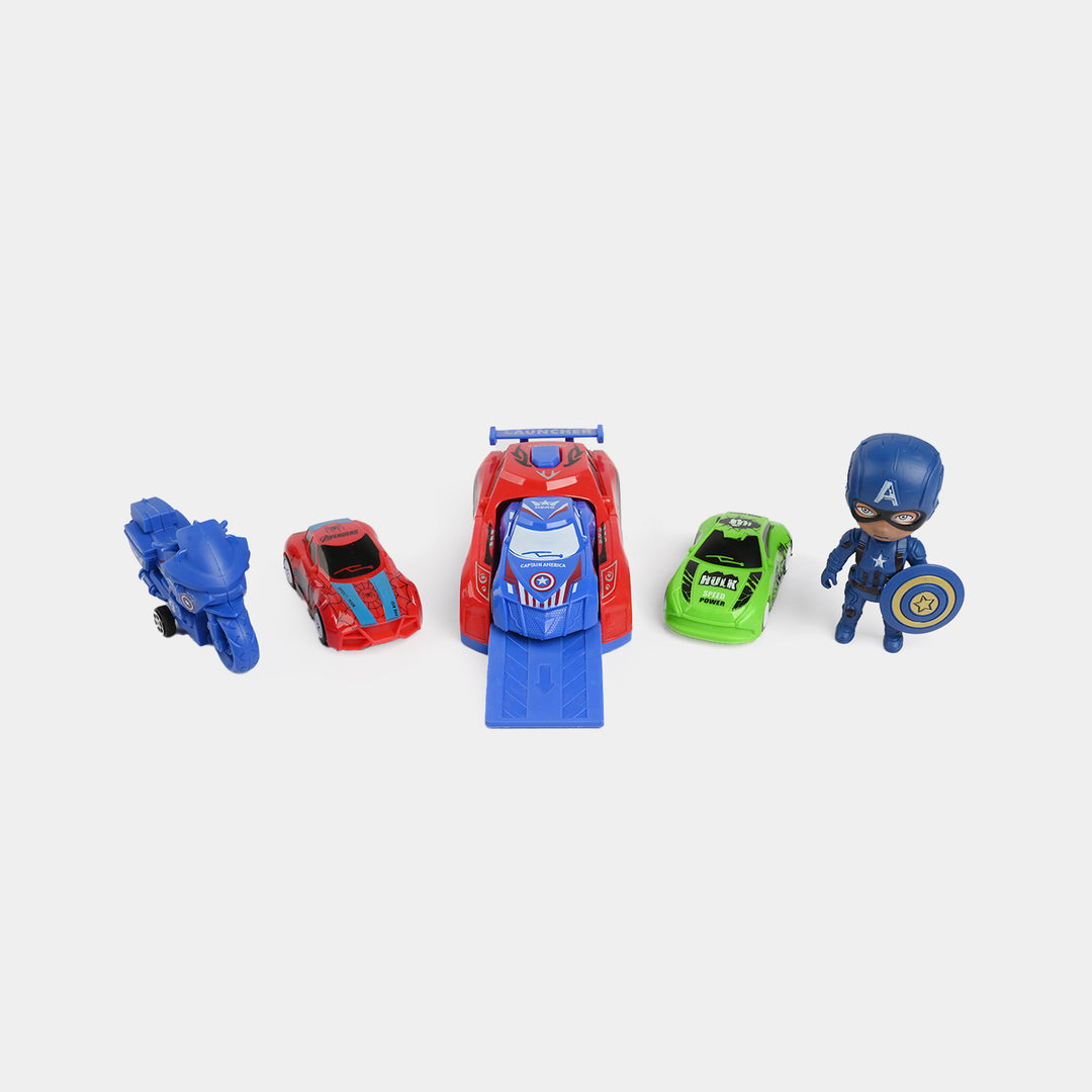 Superhero Vehicles & Launcher Set
