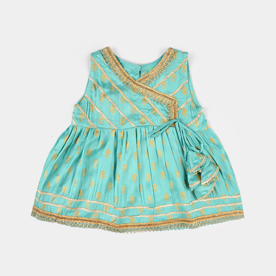 Infant Girls Raw Silk 2Pcs (Anarkha Style) - Gul Mirah/Turquoise