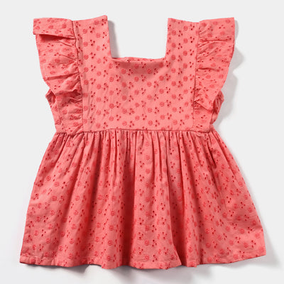 Infant Girls Chicken Kari EMB Top-Peach