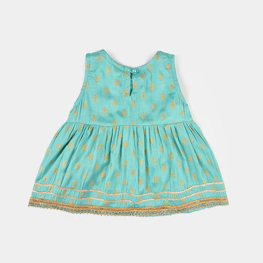 Infant Girls Raw Silk 2Pcs (Anarkha Style) - Gul Mirah/Turquoise