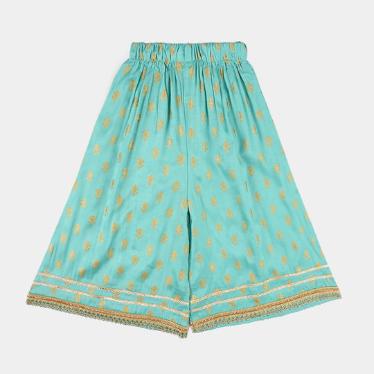 Infant Girls Raw Silk 2Pcs (Anarkha Style) - Gul Mirah/Turquoise