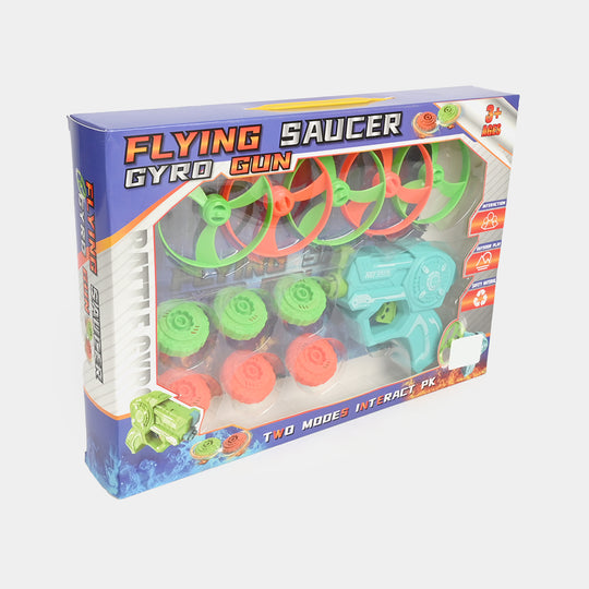 Flying Saucer Gyro Launcher Toy Set
