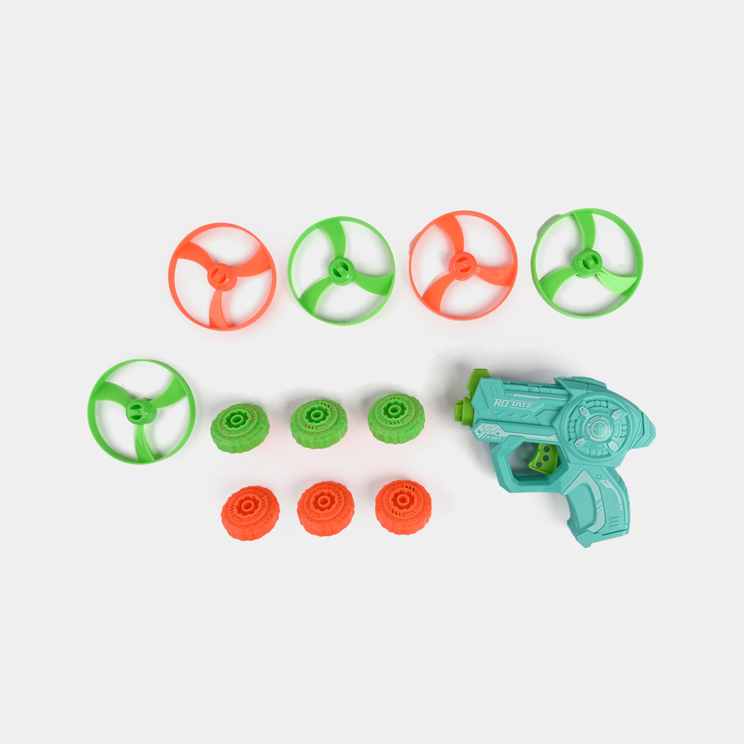 Flying Saucer Gyro Launcher Toy Set