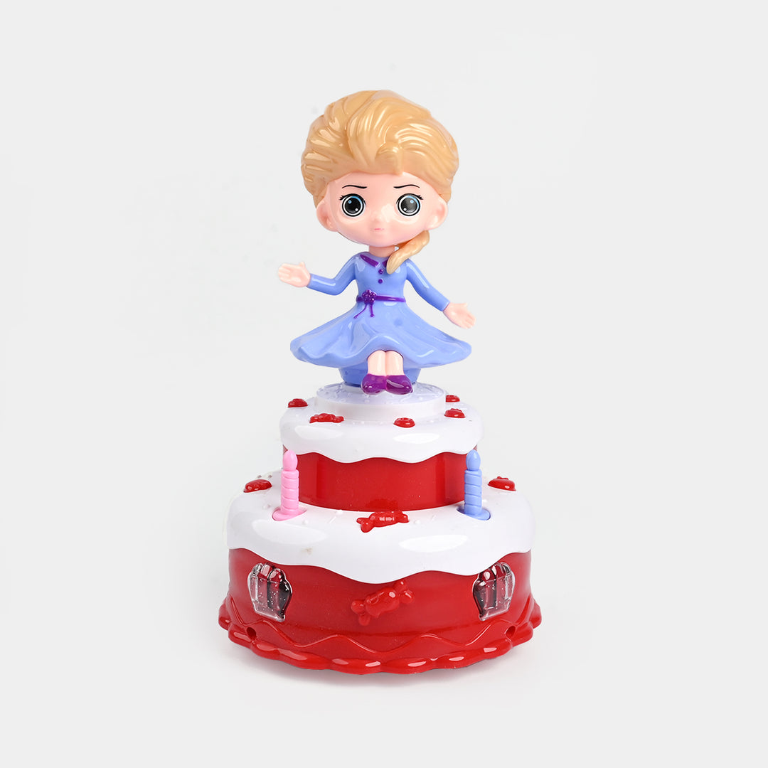 Rotate Cake Girl Doll With Light & Music
