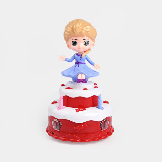 Rotate Cake Girl Doll With Light & Music