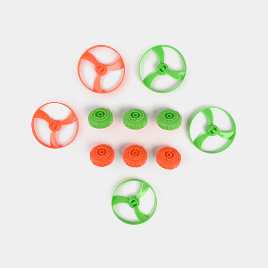 Flying Saucer Gyro Launcher Toy Set