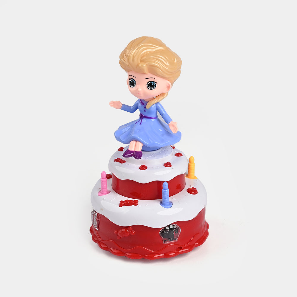 Rotate Cake Girl Doll With Light & Music