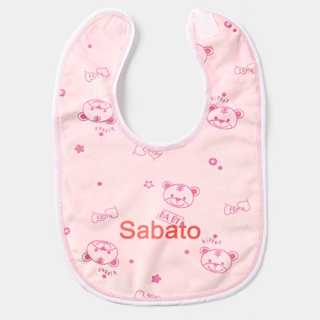 Baby Bib/Apron Bear 3m+ | Pink