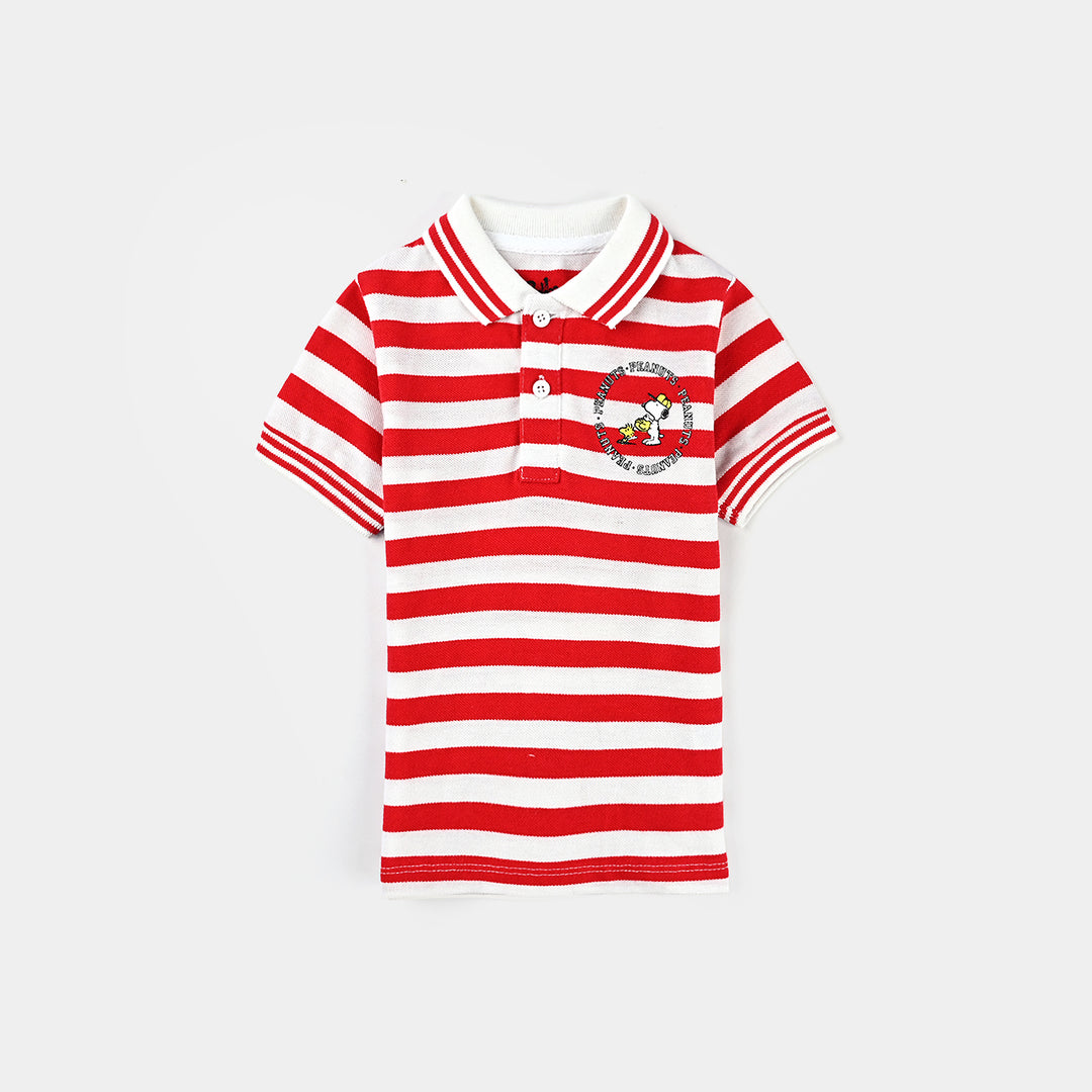 Infant Boys Jumbo Pique Polo-Red/White