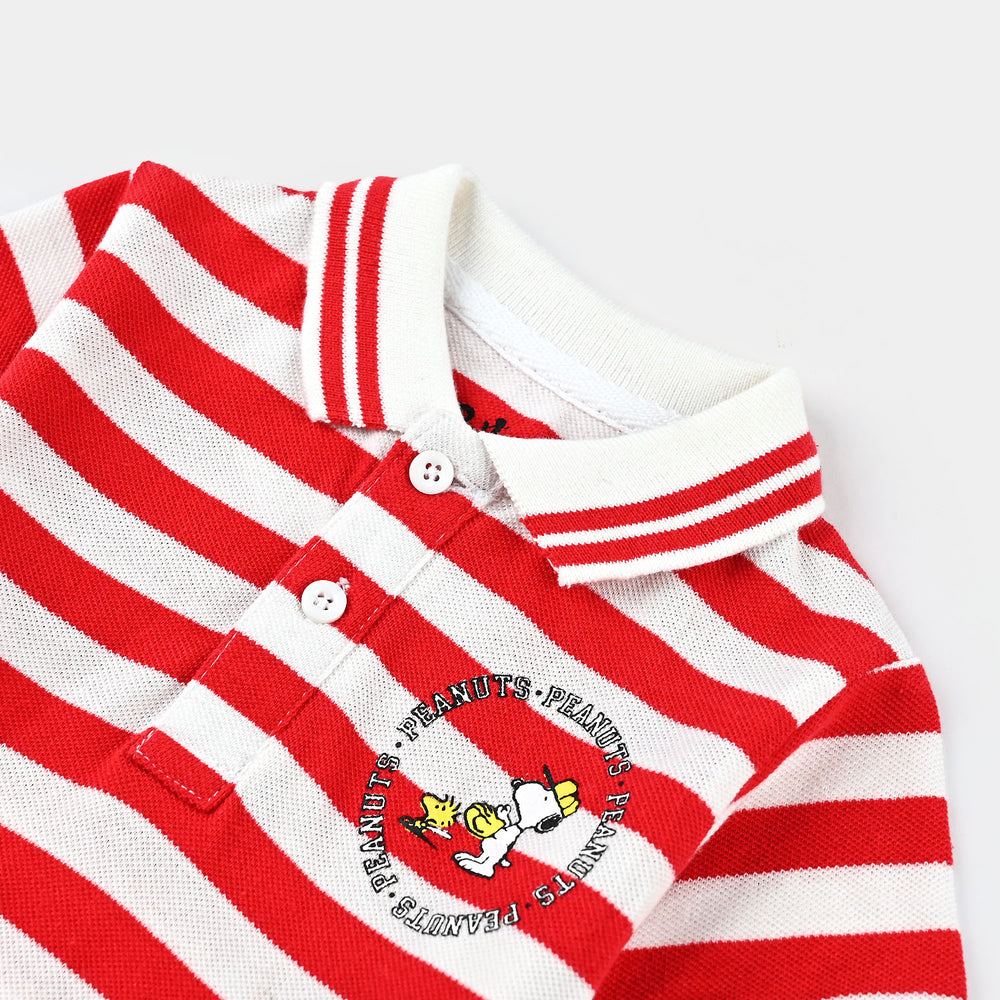 Infant Boys Jumbo Pique Polo-Red/White