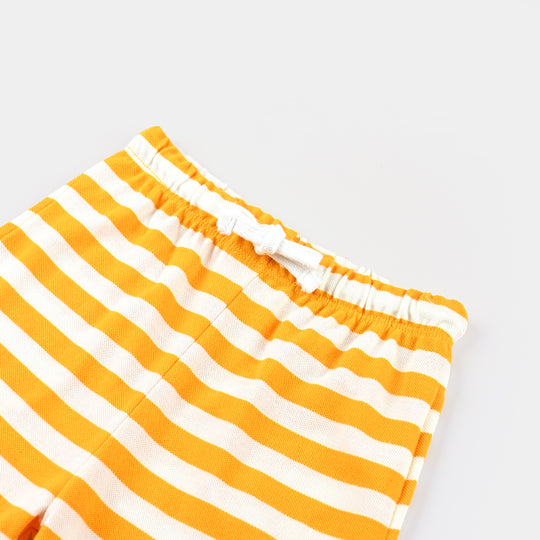 Boys Cotton Pique Short Striper-Citrus