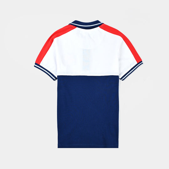 Boys Pique Polo-Navy/White