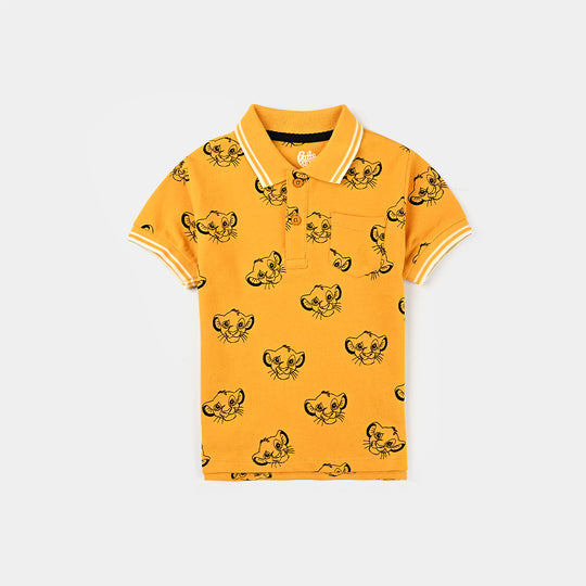 Infant Boys Jumbo Pique Polo Lion-Citrus