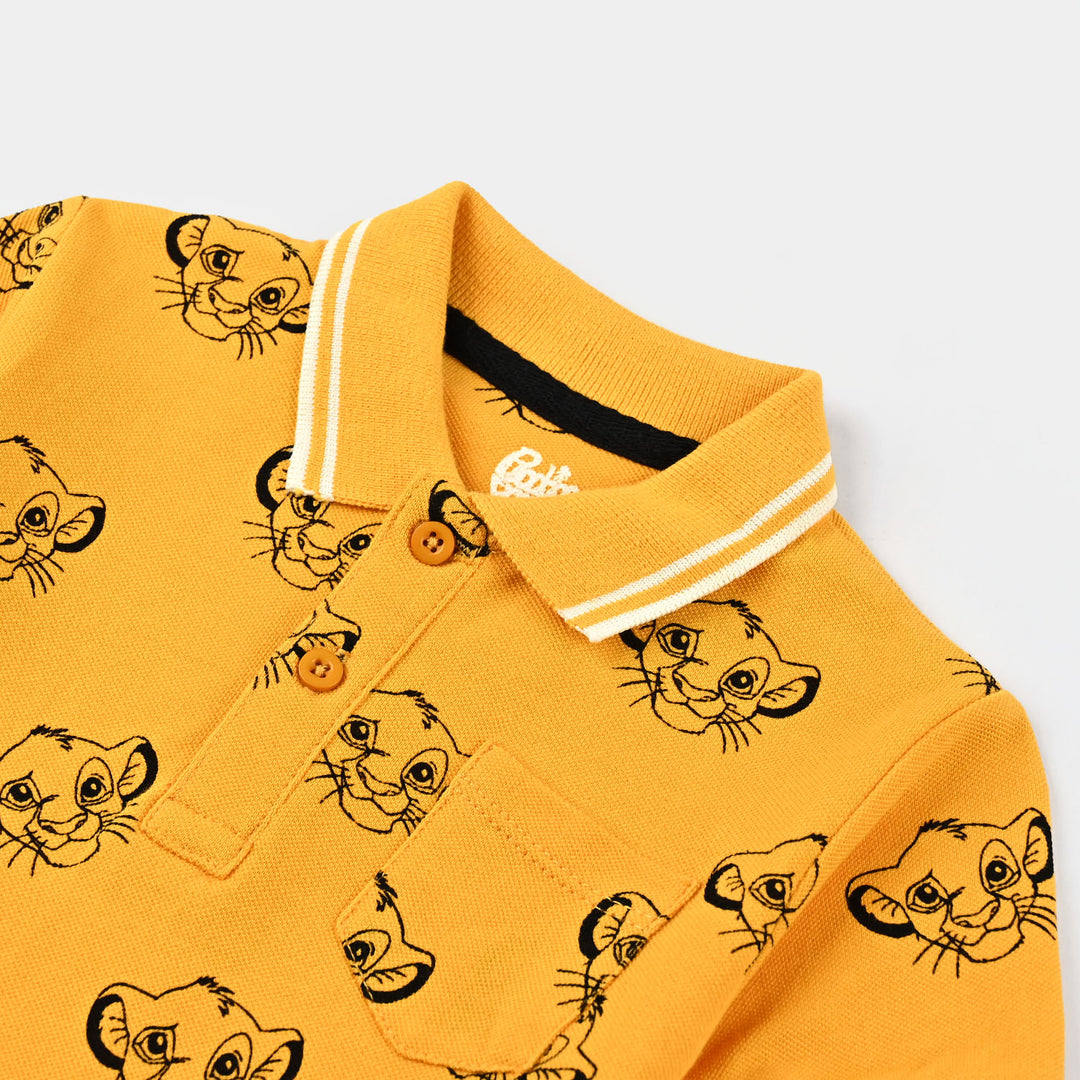 Infant Boys Jumbo Pique Polo Lion-Citrus