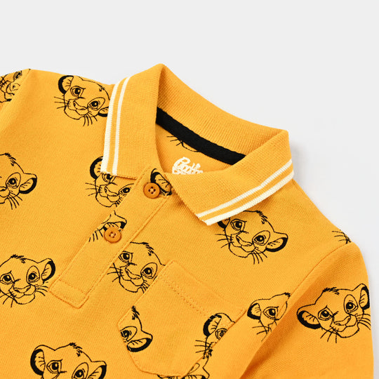 Infant Boys Cotton PK Polo Lion-Citrus