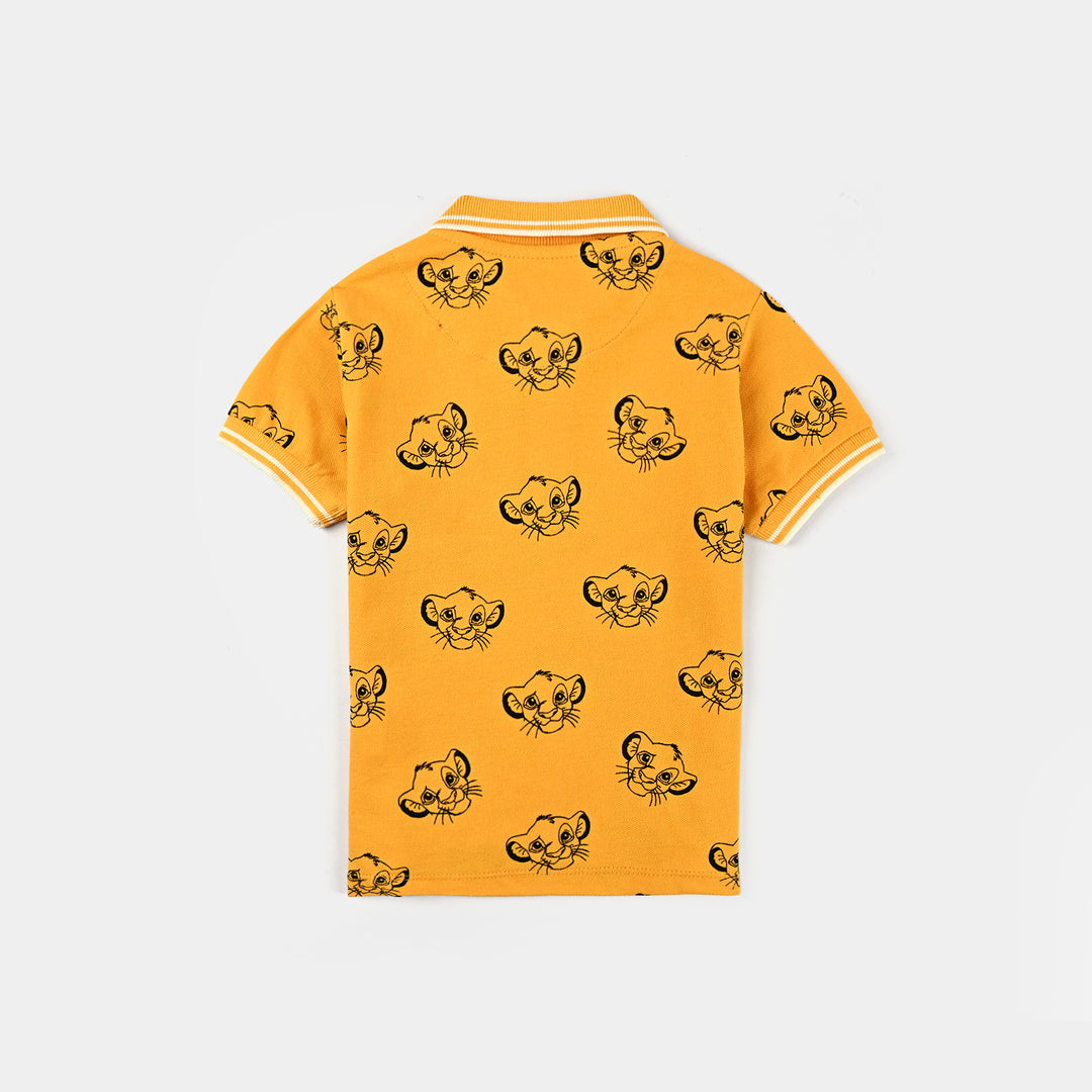 Infant Boys Jumbo Pique Polo Lion-Citrus