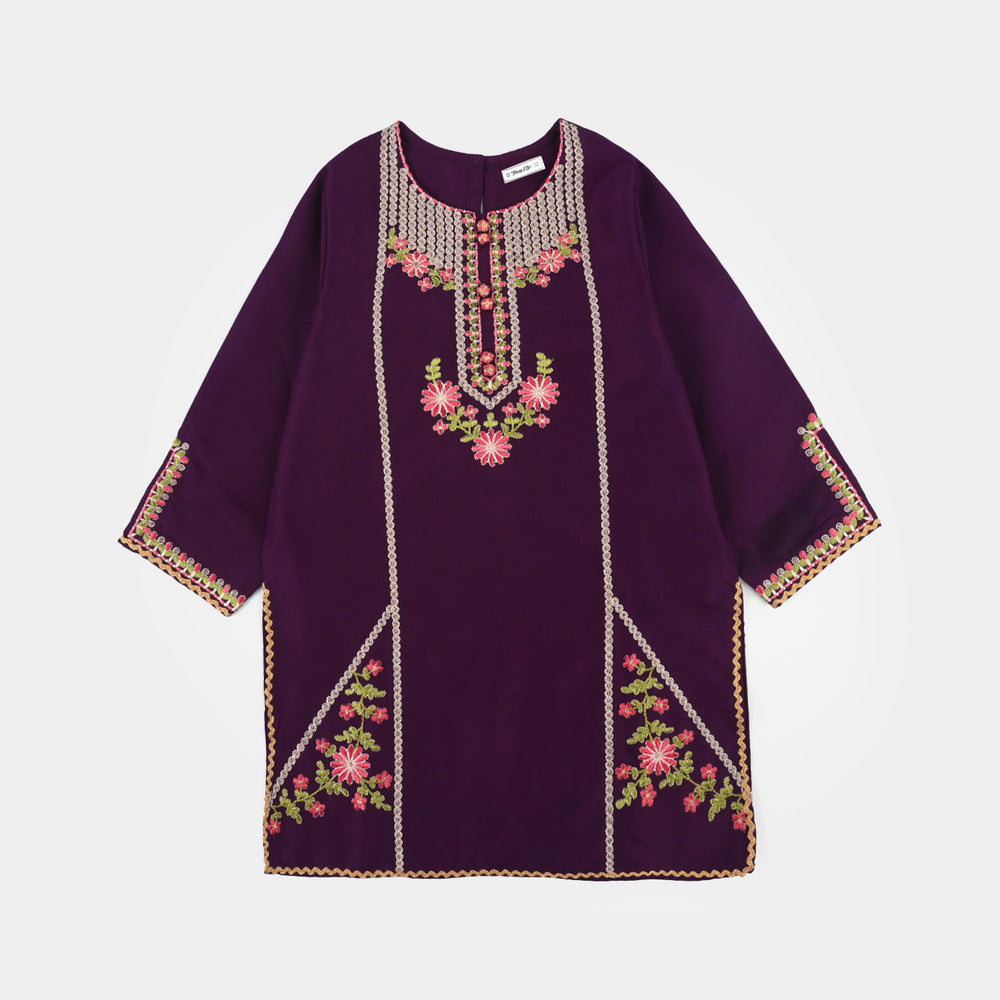 Teens Girls Poly Cambric 3-Piece Set (Rang Saaz) - Purple