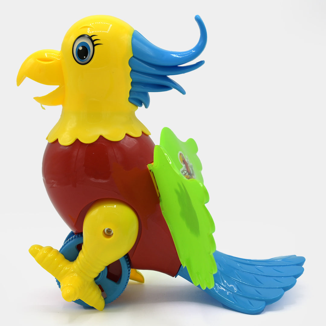 Pull Push Parrot With Bell For Kids