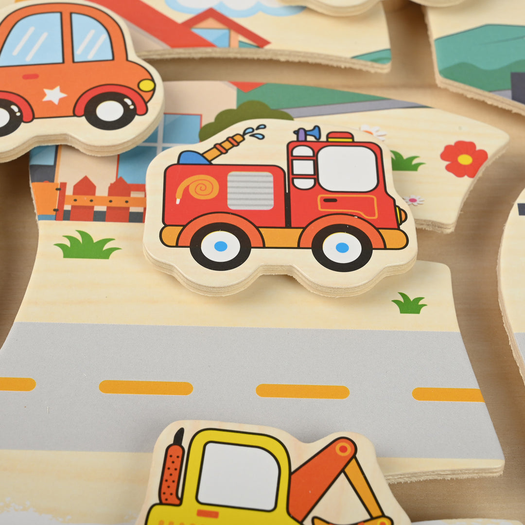 Wooden Transportation Positioning Game For Kids