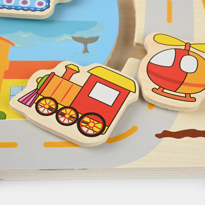 Wooden Transportation Positioning Game For Kids
