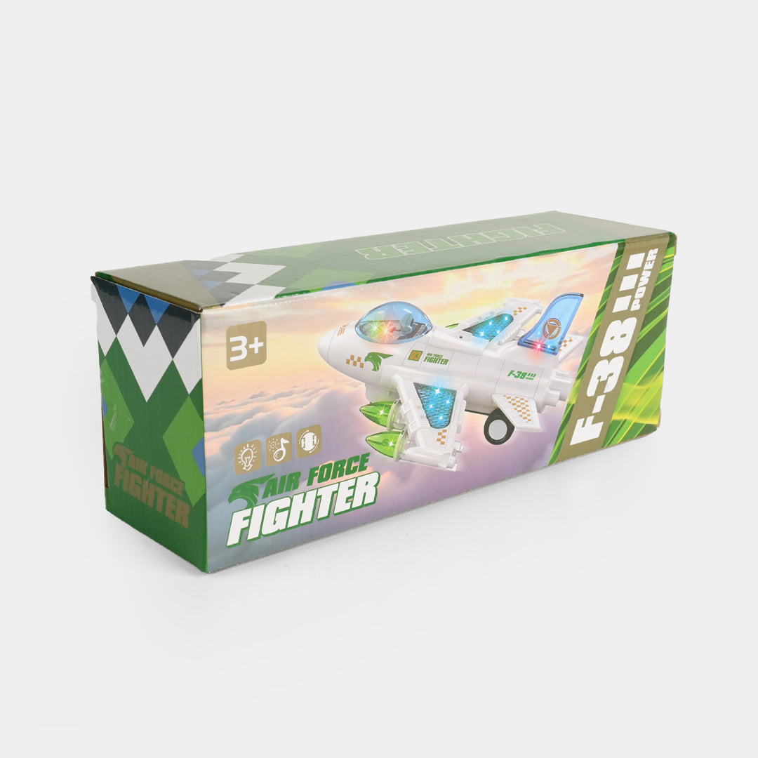 Electric Bump & Go Toy Jet with Light & Music