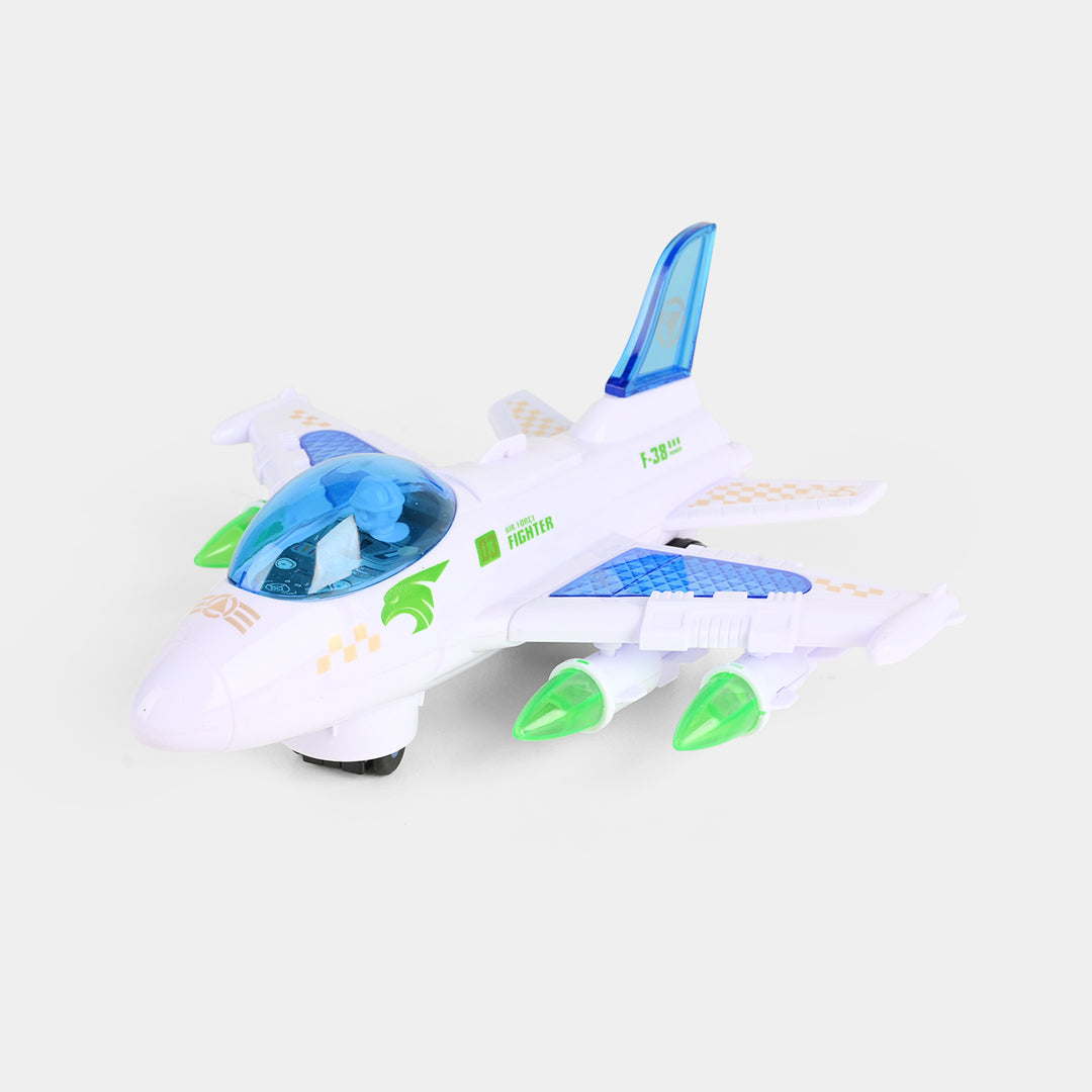 Electric Bump & Go Toy Jet with Light & Music
