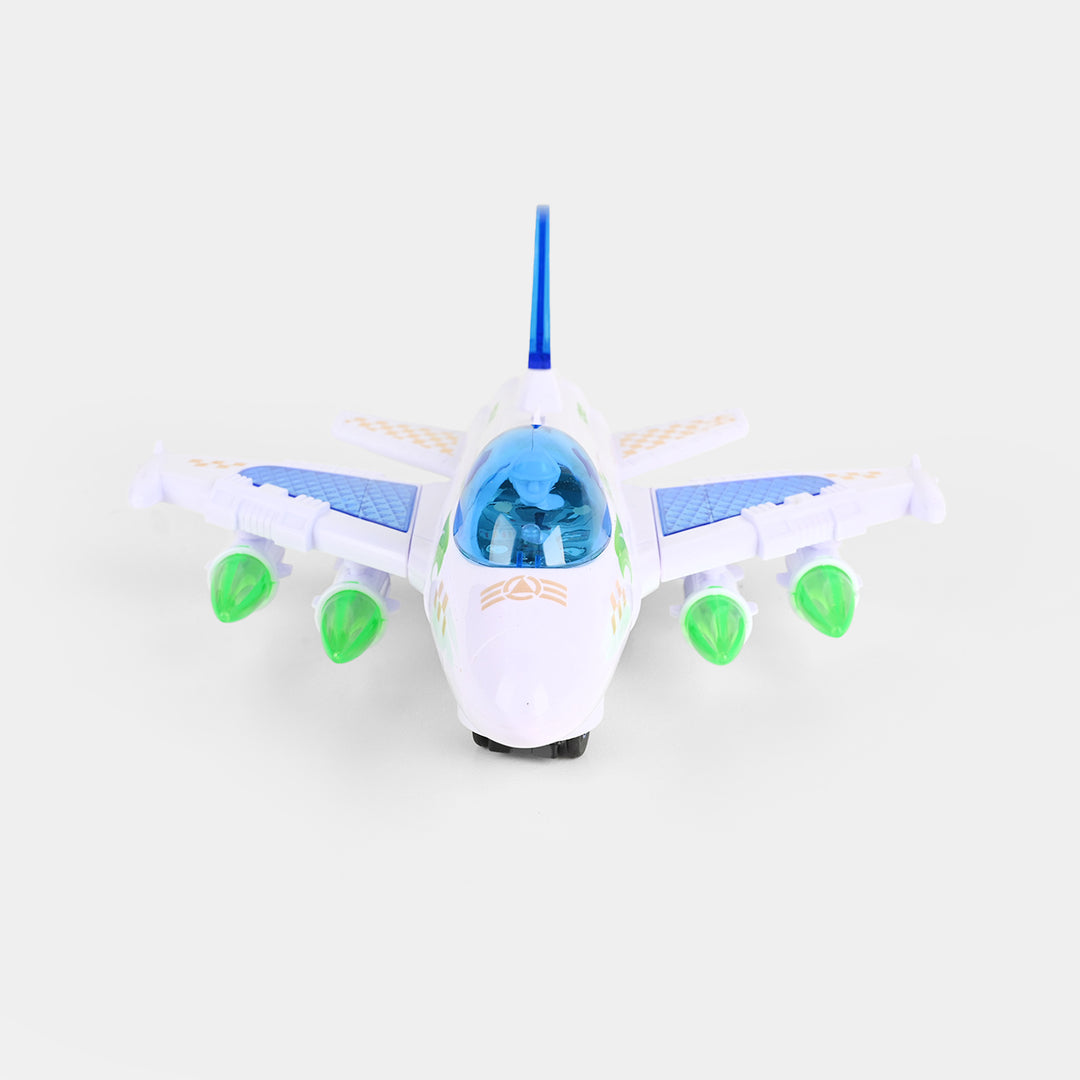Electric Bump & Go Toy Jet with Light & Music
