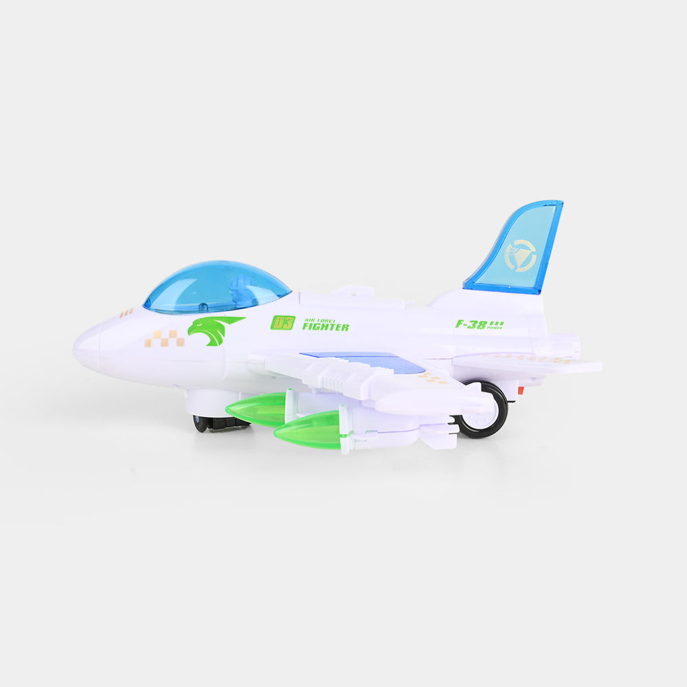 Electric Bump & Go Toy Jet with Light & Music