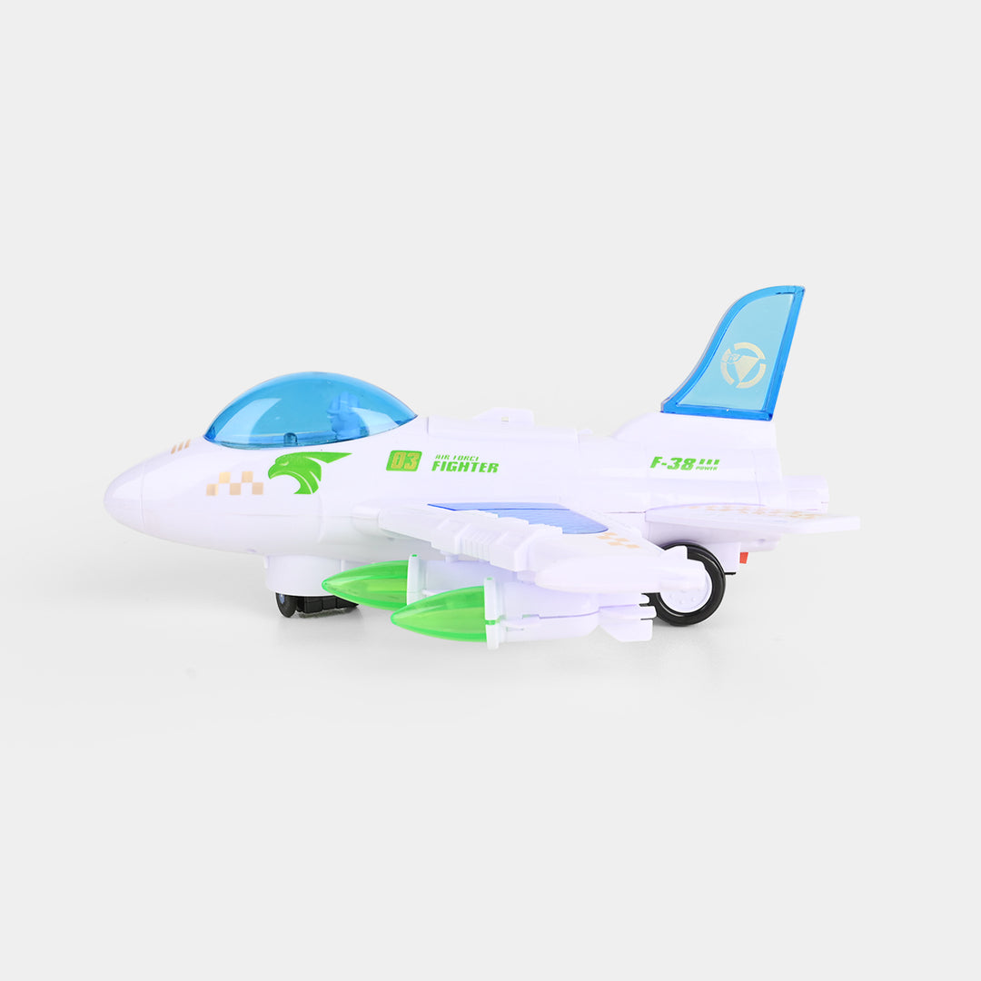 Electric Bump & Go Toy Jet with Light & Music